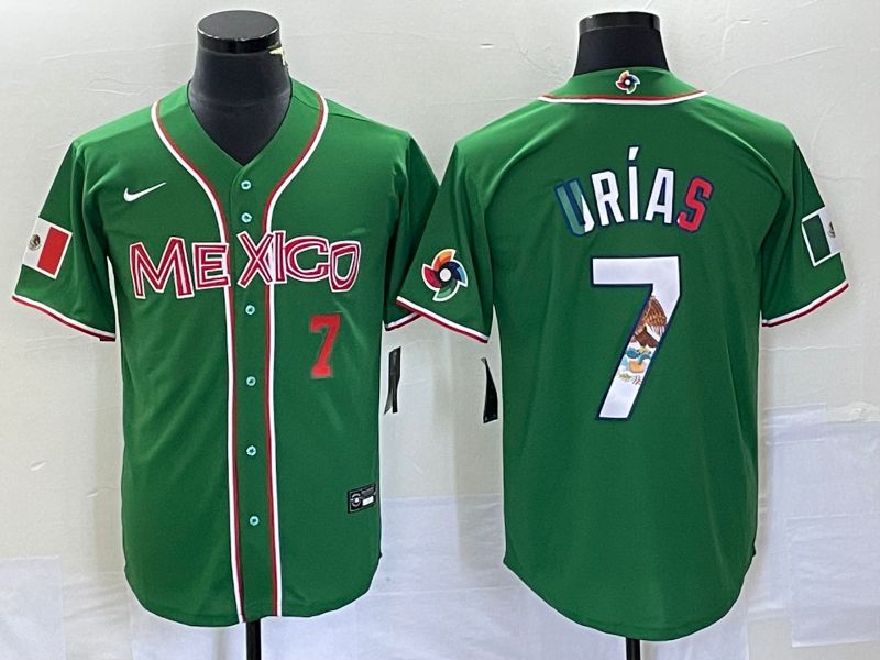 Men 2023 World Cub Mexico #7 Urias Green Nike MLB Jersey11->more jerseys->MLB Jersey